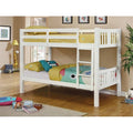White Wood Twin Over Twin Bunk Bed J868955