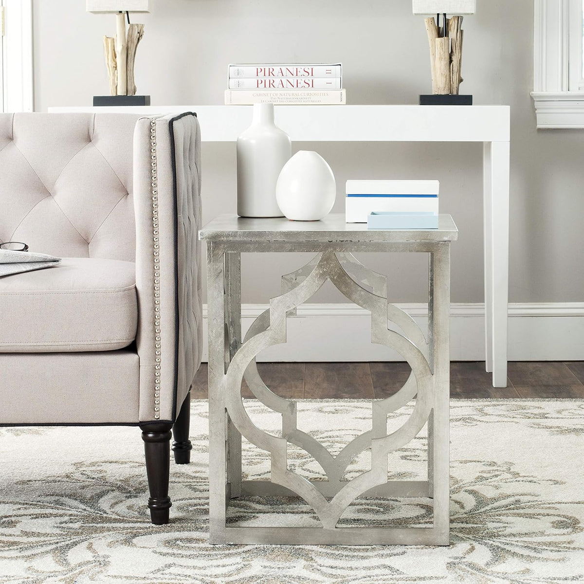Silver Leaf Trellis End Table V5928