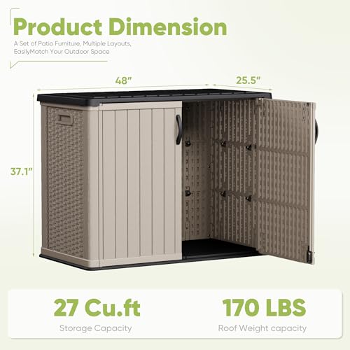 White 26 Cu Ft Lockable Outdoor Storage Cabinet L338