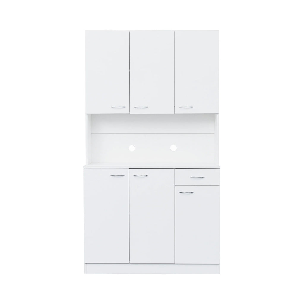 White Kitchen Pantry Cabinet with 6 Doors and 1 Drawer O686
