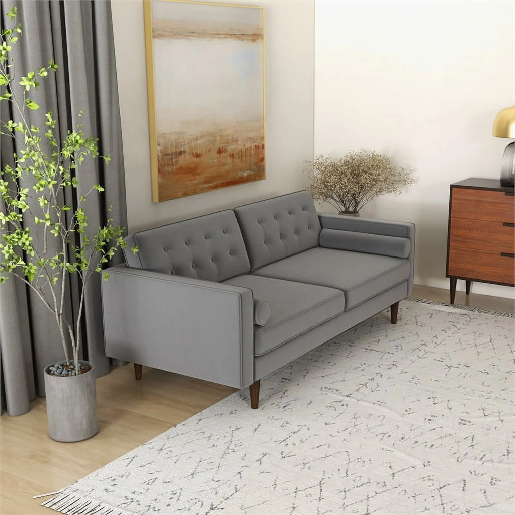 Gray Velvet Living Room Couch I192