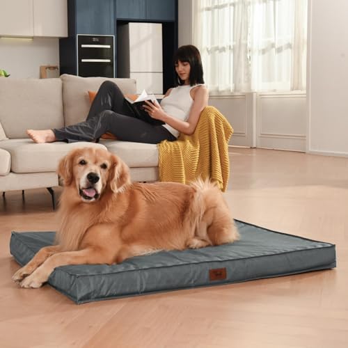 Extra Large Waterproof Egg Crate Foam Dog Bed with Removable Washable Cover F898