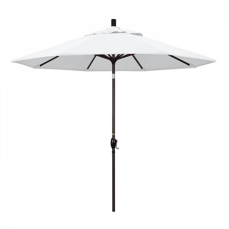 9' Patio Umbrella with Aluminum Pole Push Button Tilt Crank Lift D5049
