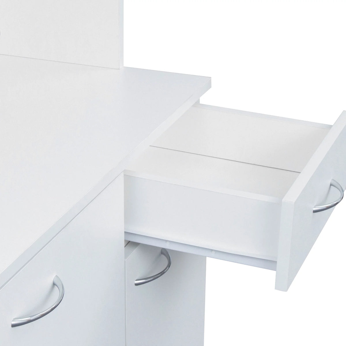 White Kitchen Pantry Cabinet with 6 Doors and 1 Drawer O686