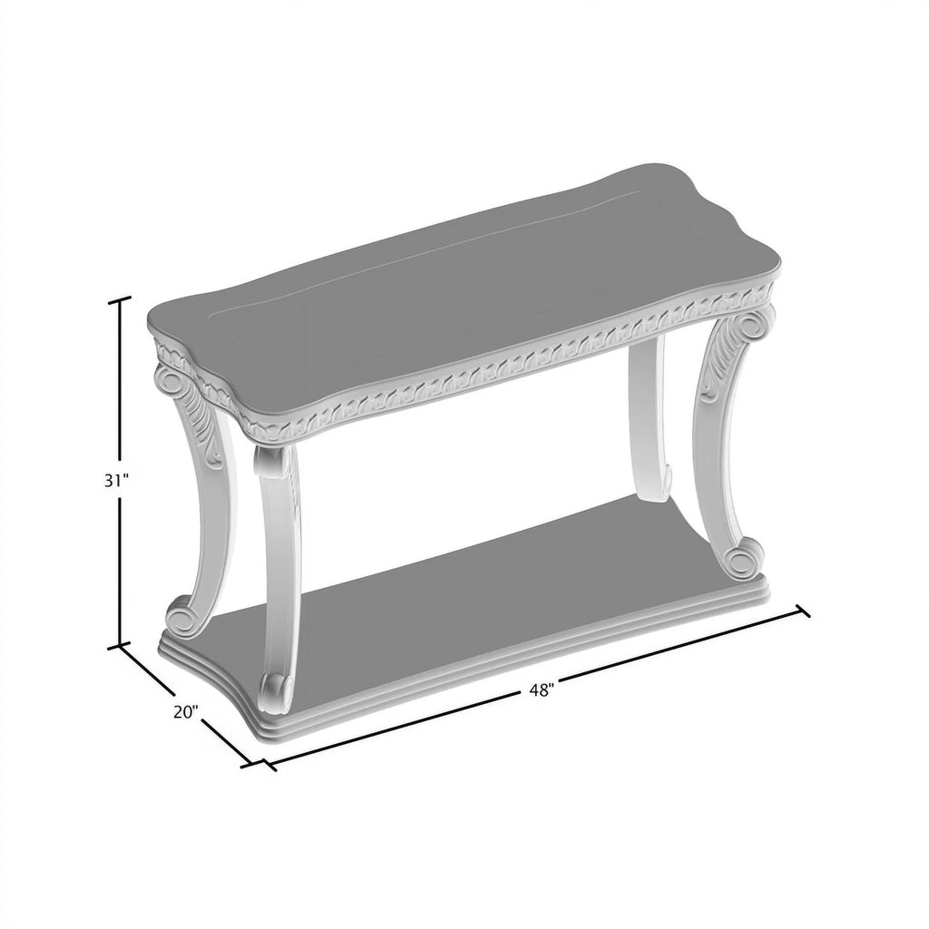 Dark Oak Wood Open Shelf Sofa Table P656