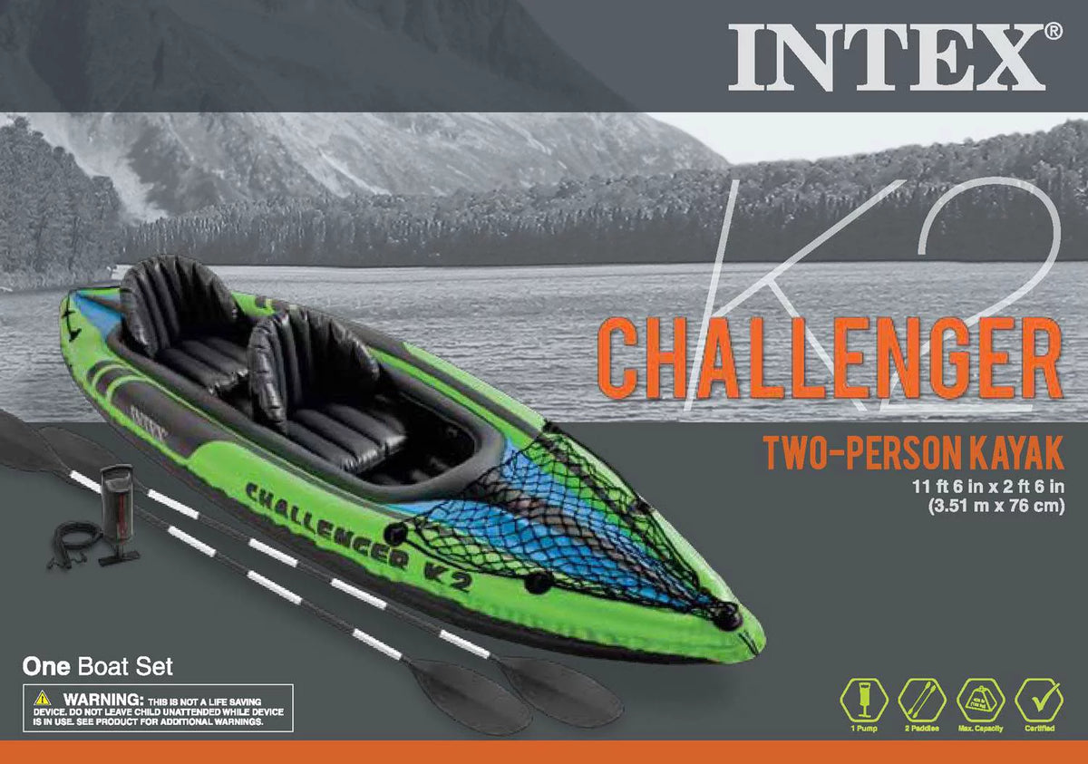 2-Person Inflatable Kayak with Oars and Pump E38829