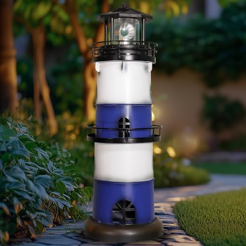 Blue Metal Lighthouse Yard Décor O909