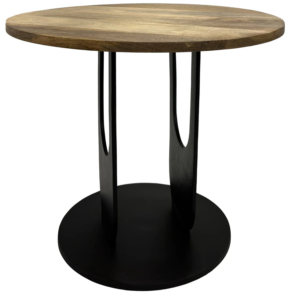 22 in. Round Mango Wood Top Side End Table W5824