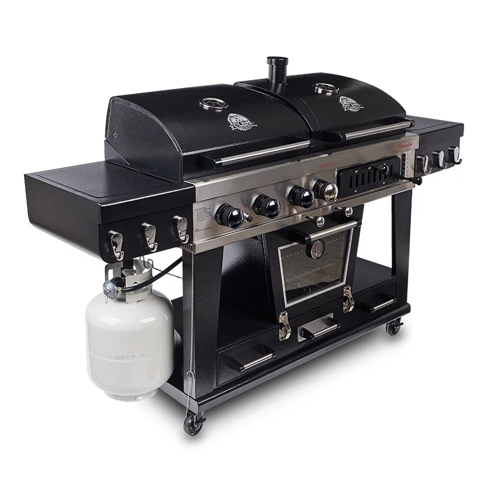 Gas and Charcoal Combo Grill with Electric Smoker Y66740