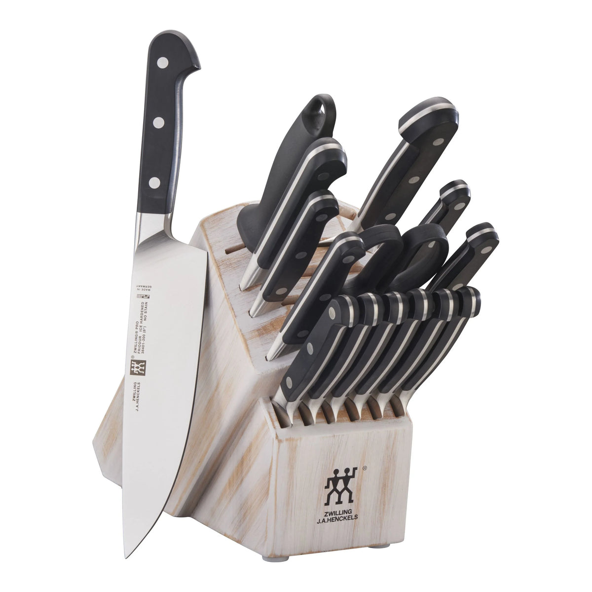 16 Pc Knife Set with Rubberwood Block D3493