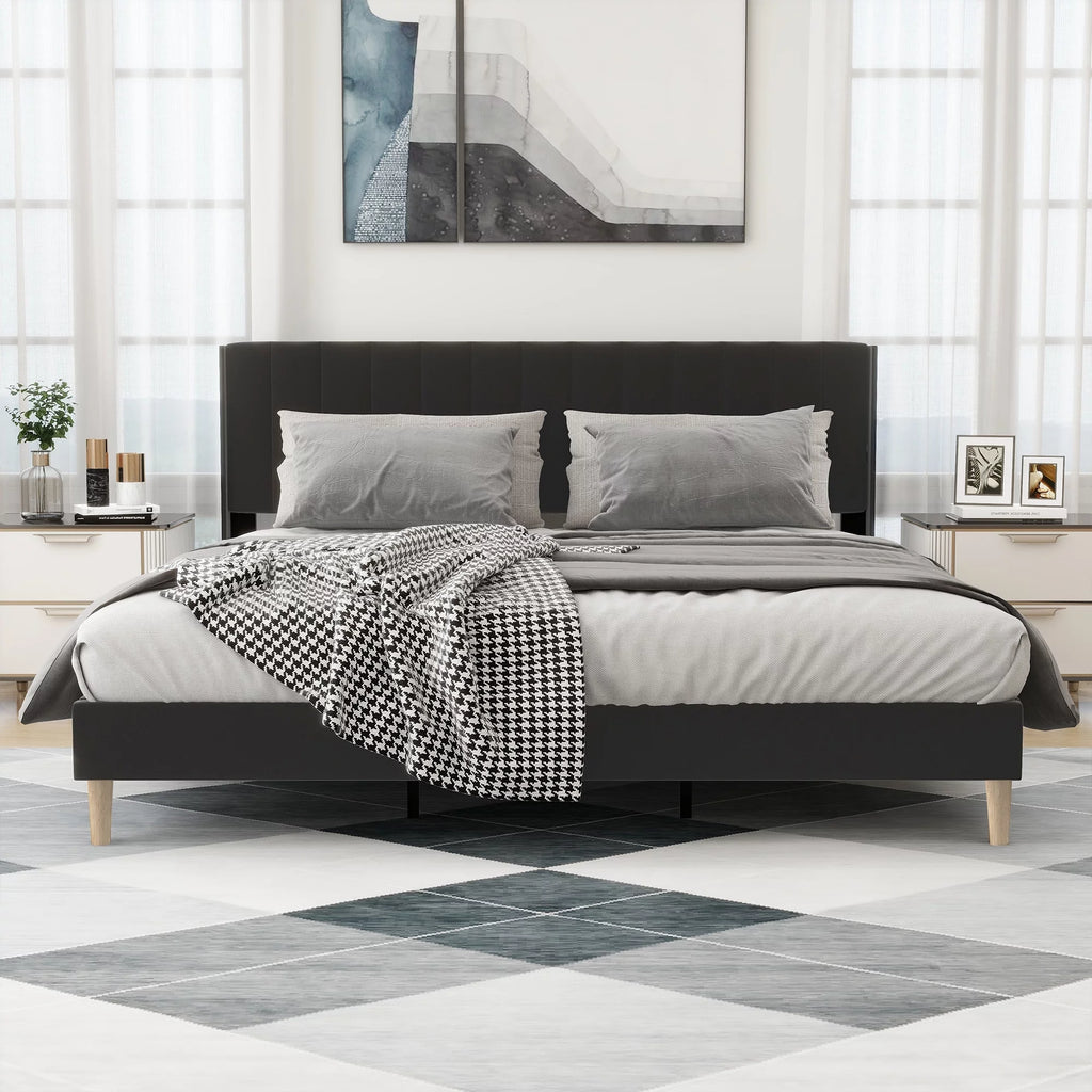 Twin Size Upholstered Platform Bed Frame E993