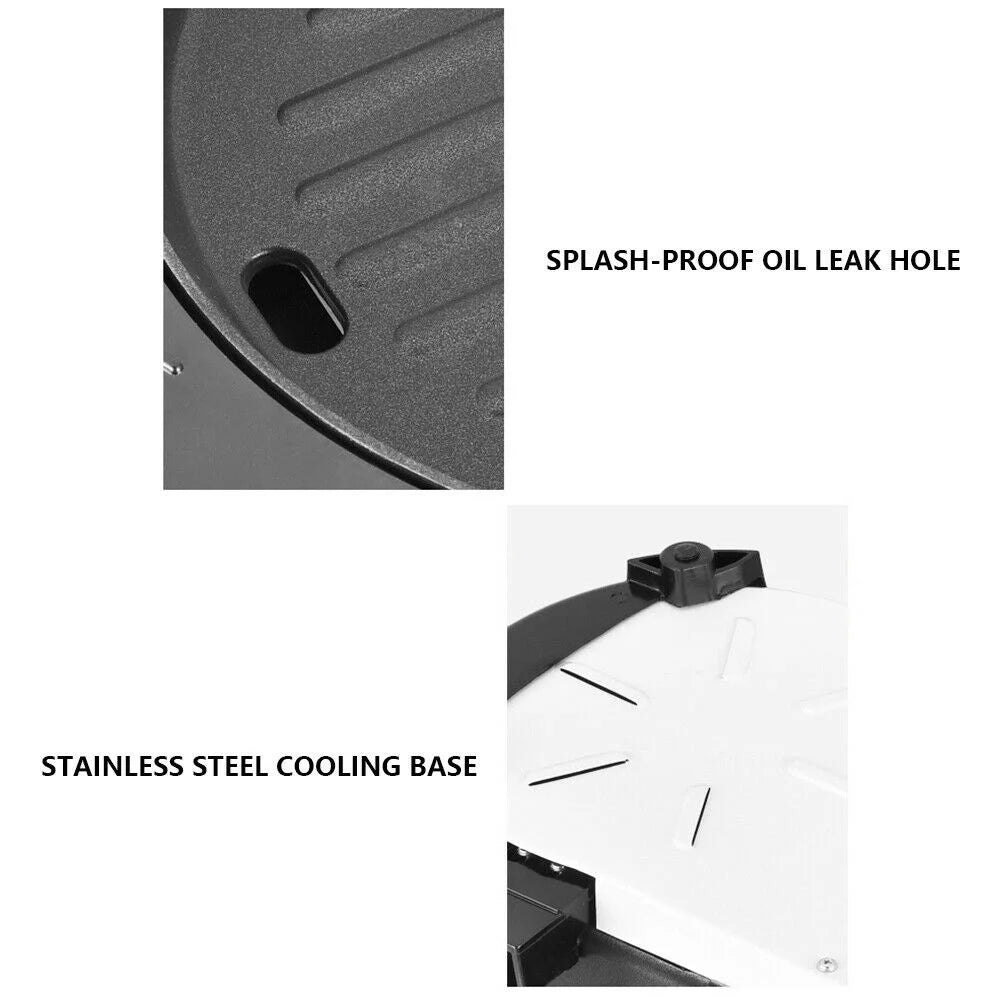 Electric Hot Pot Teppanyaki Non-Stick Barbecue Pan Grill 26.77in Black T19631