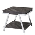 Dark Gray Wood and Laminate End Table Y3620