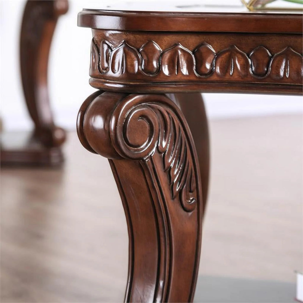 Dark Oak Wood Open Shelf Sofa Table P656