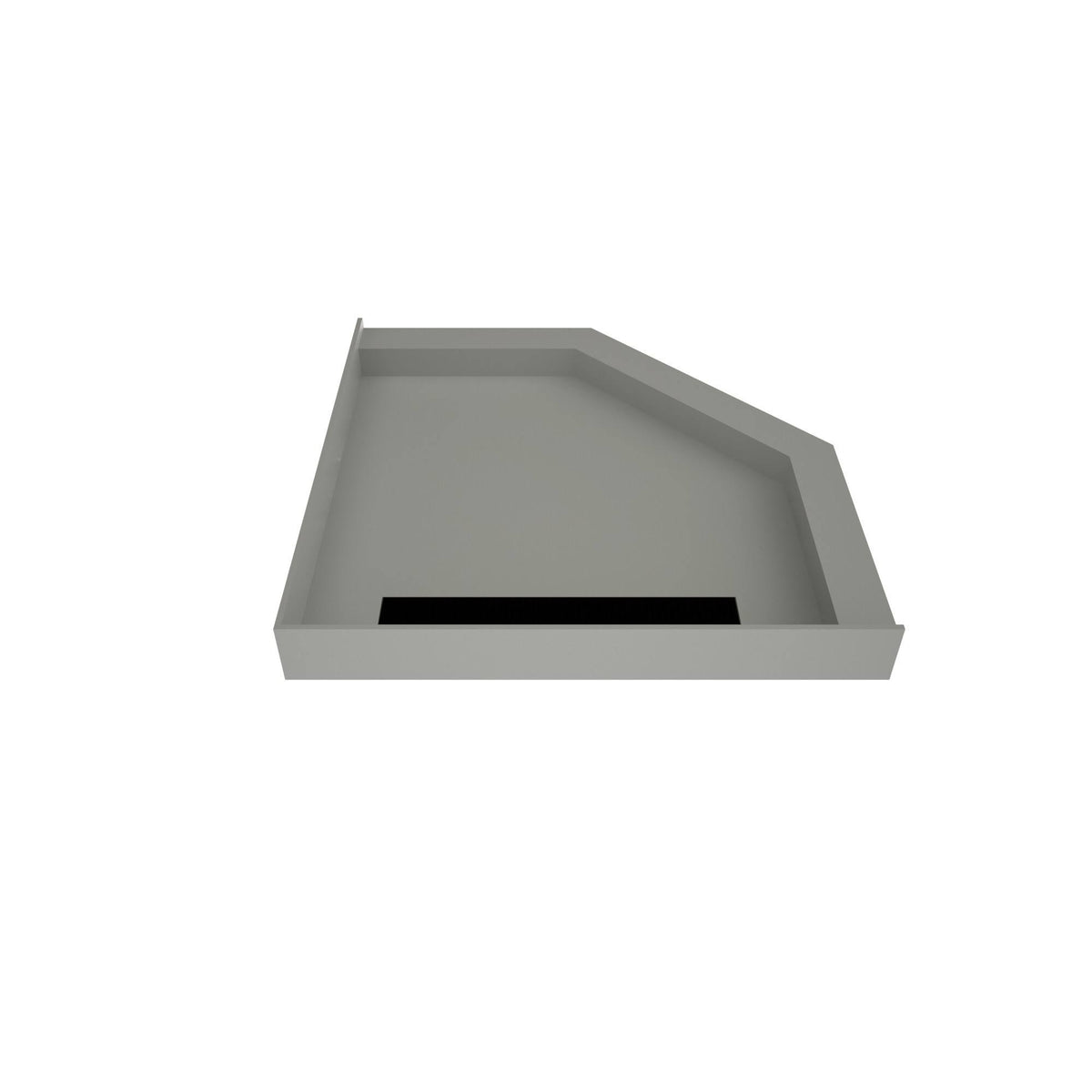 36x22 Neo-Angle Triple Threshold Shower Base with Drain Grate G4049
