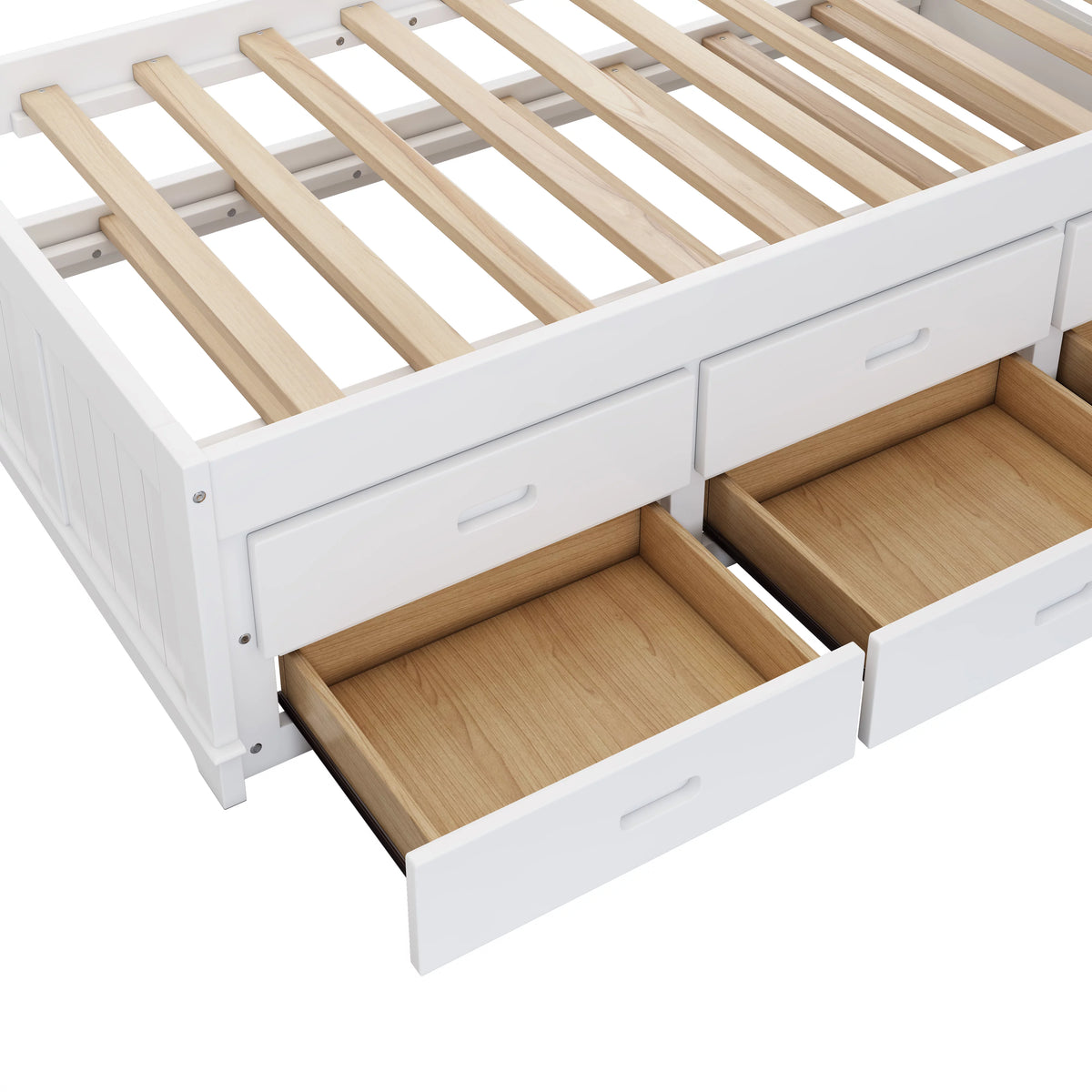 Full Size Wood Platform Bed with Drawers and Trundle K50580