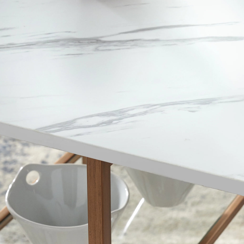3-Piece Counter Height Dining Set with Table and 2 Stools D21052