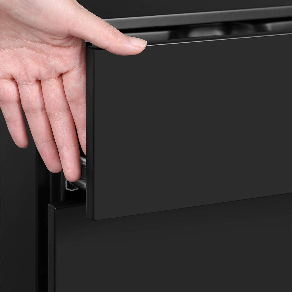 Black 3 Drawer Steel File Cabinet with Lock P4984