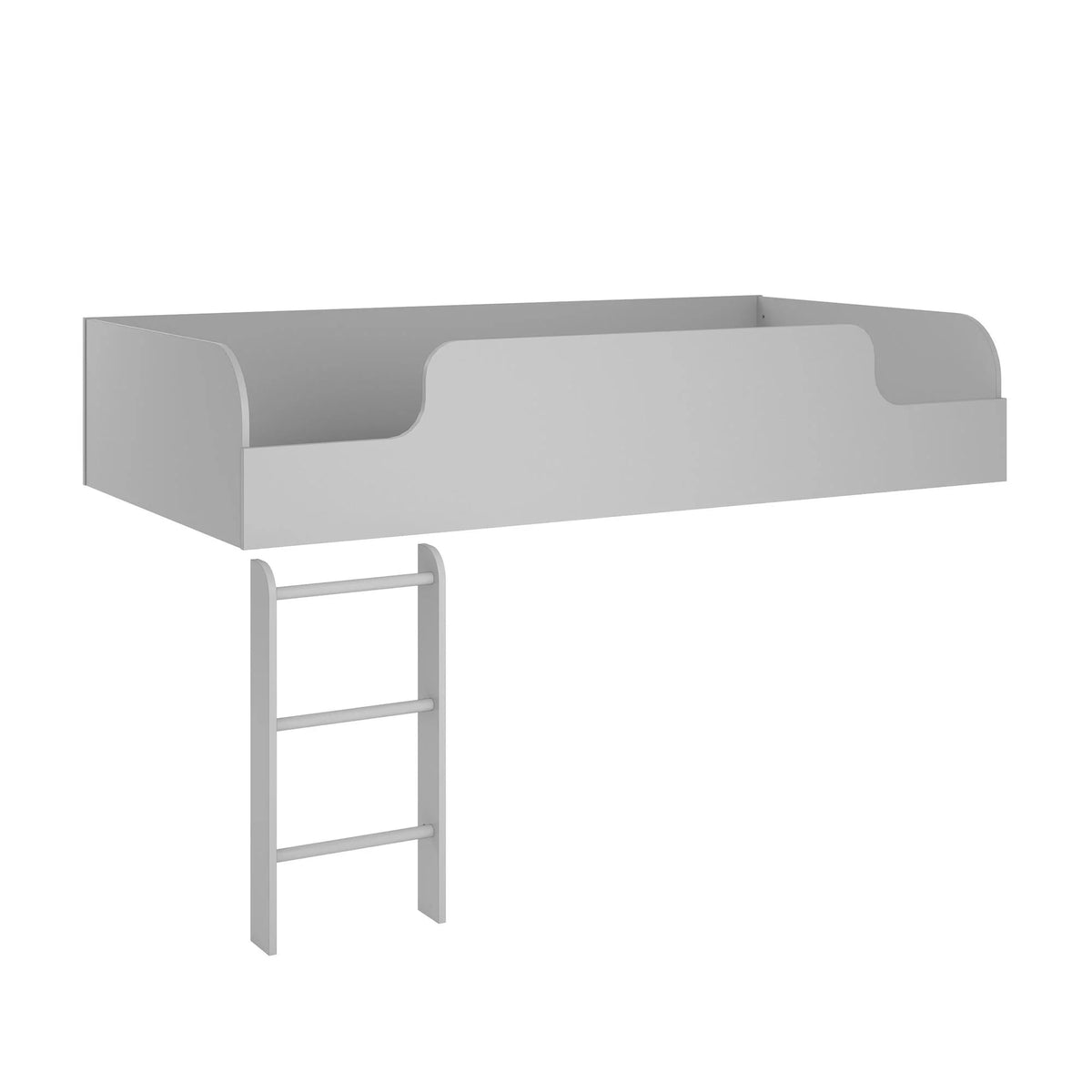 Gray Loft Bed with Ladder A28905