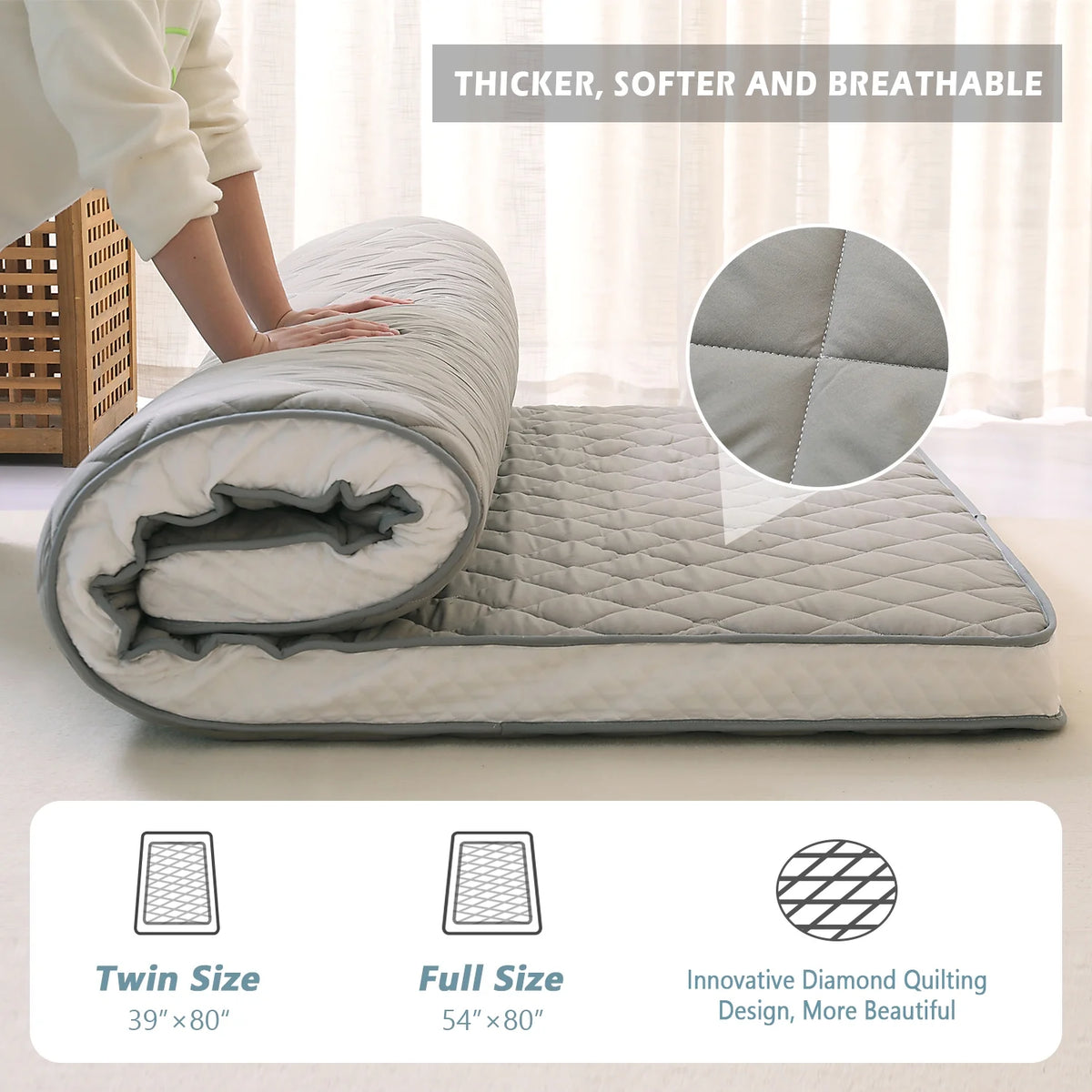 Extra Thick Padded Japanese Floor Mattress R1338