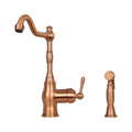 One-Handle Copper Widespread Kitchen Faucet with Side Sprayer V304