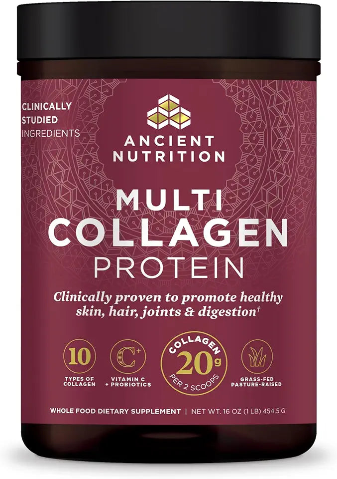 Unflavored Multi Collagen Protein Powder with Probiotics, 45 Servings, 16oz J5915