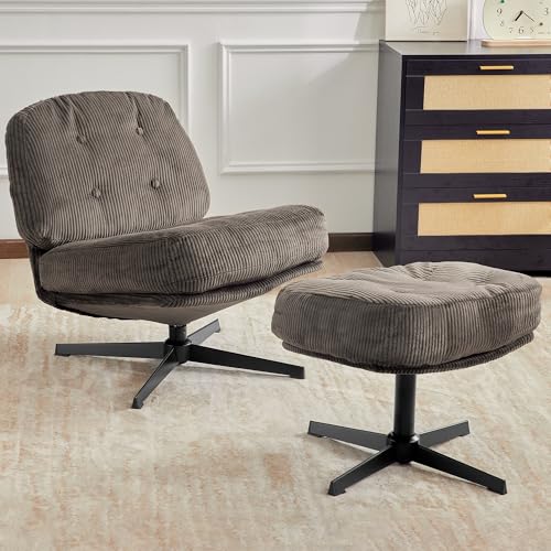 Swivel Accent Chair with Ottoman K570041