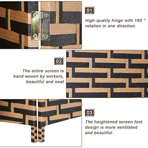 4 Panel Folding Wooden Room Divider F630957