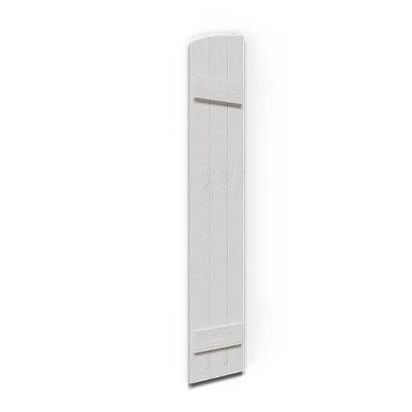 Rustic Faux Wood Shutters with Elliptical Arch Top L39227