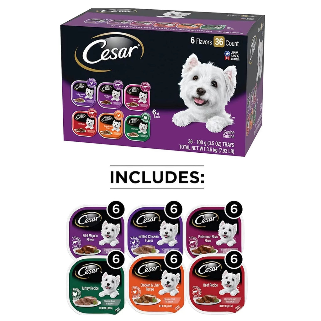 Wet Dog Food Variety Packs 36 Trays 3.5 Oz A42166