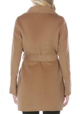 Camel Wool-Blend Wrap Coat Y410074