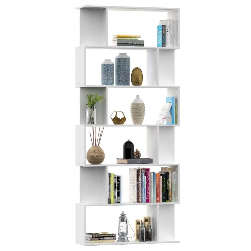 White Chipboard Book Cabinet Room Divider Z763307