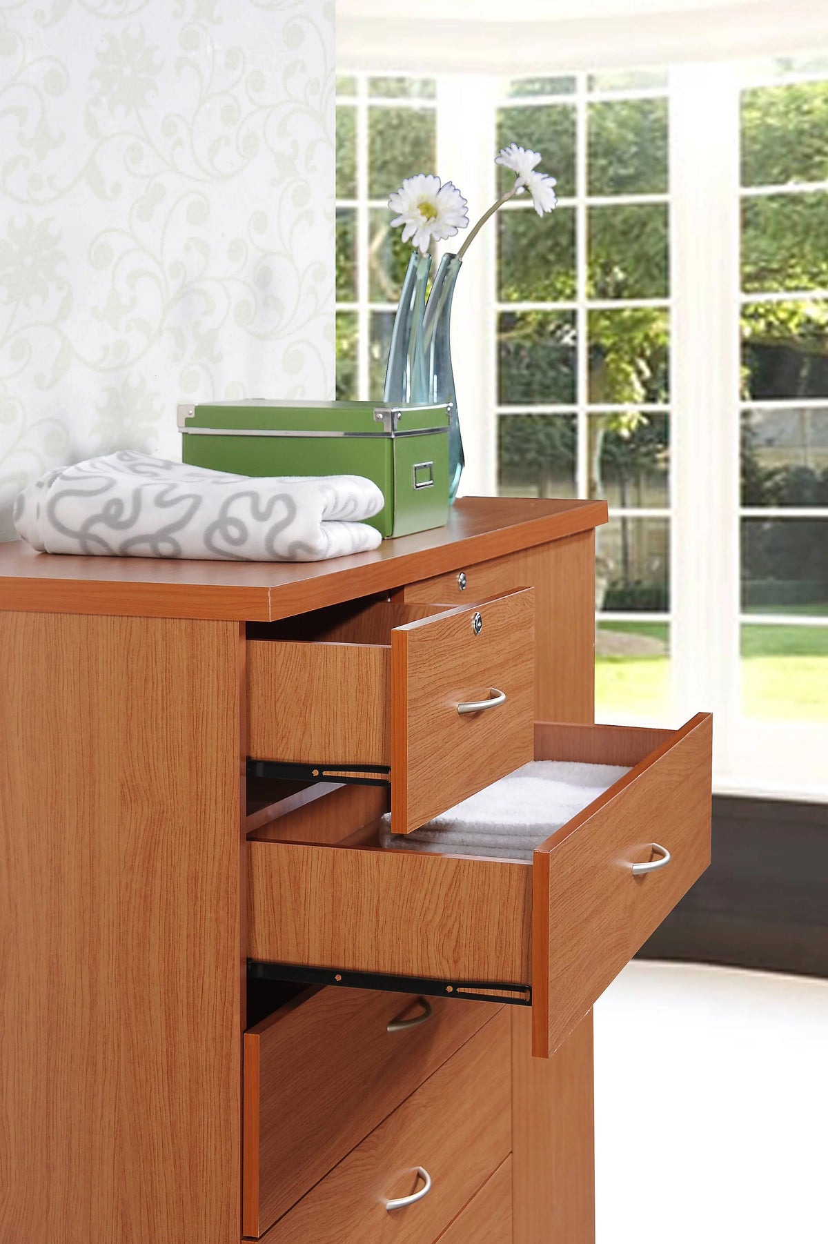 7 Drawer Dresser with Side Cabinet and 3 Shelves, Chocolate A824847