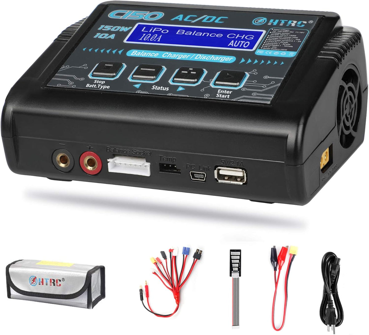 150W 10A 1-6S AC/DC LiPo Battery Balance Charger J9029
