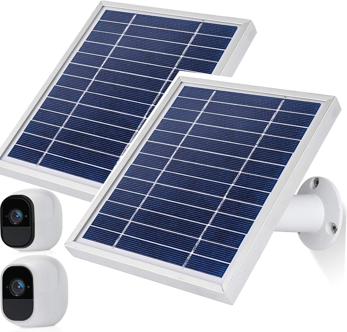 Solar Panel with Power Cable and Adjustable Mount 2 Pack Silver C622464