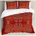 Blue Rectangular Paisley Floral Print Duvet Cover Set G34528