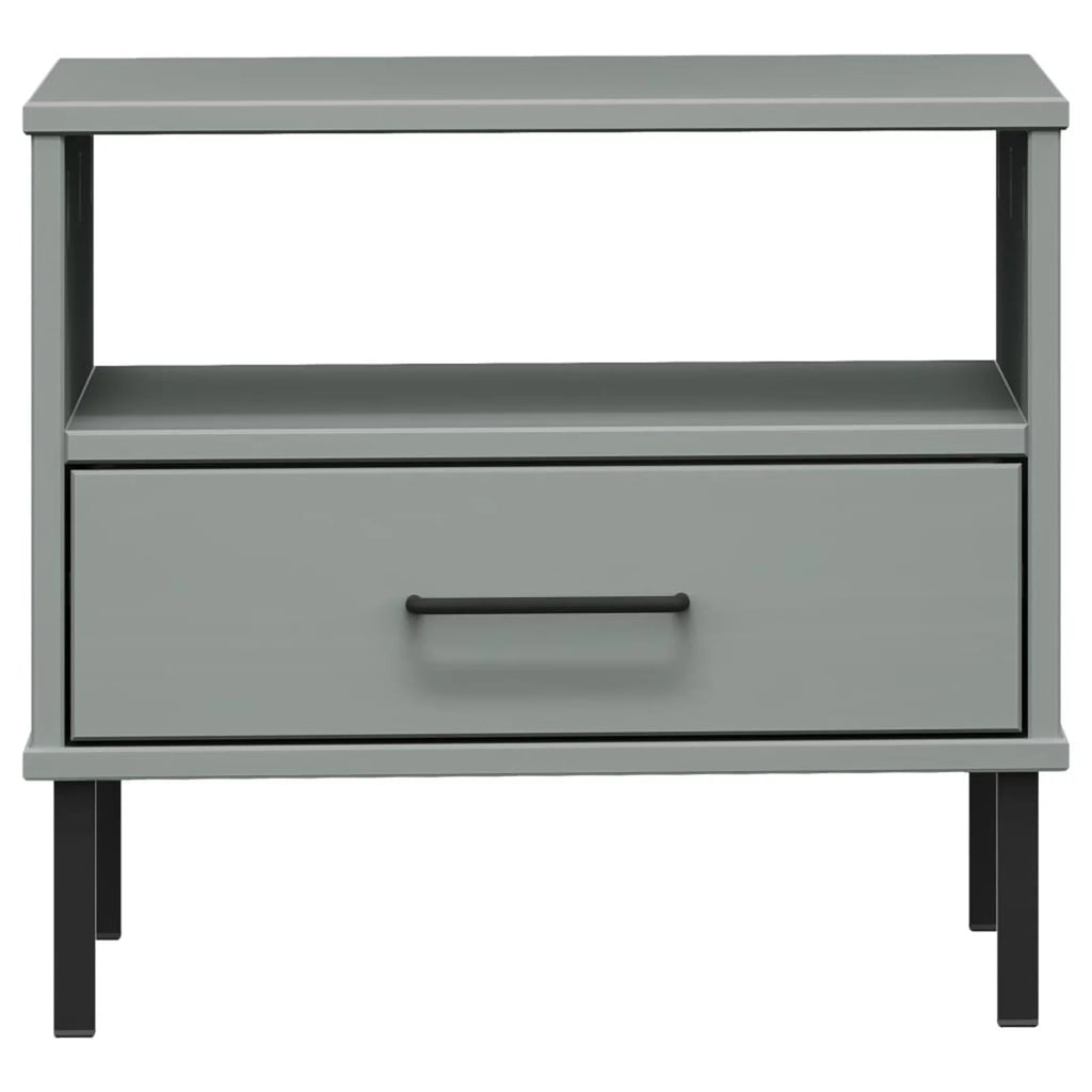 Pine Wood Bedside Cabinet with Storage Drawer and Open Compartment Q930833