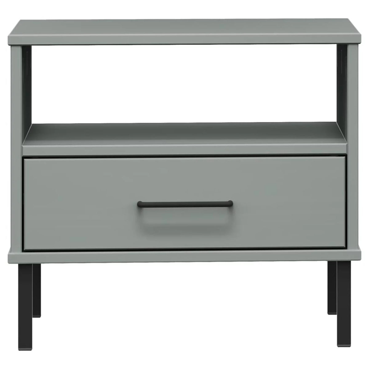 Pine Wood Bedside Cabinet with Storage Drawer and Open Compartment Q930833