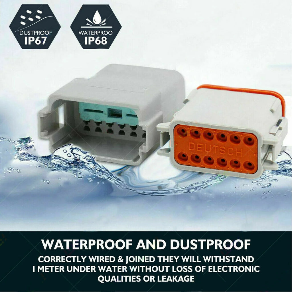 DT Connector Plug Kit, 2 3 4 6 8 Pin Automotive Electrical Connectors with Crimp Tool B44523