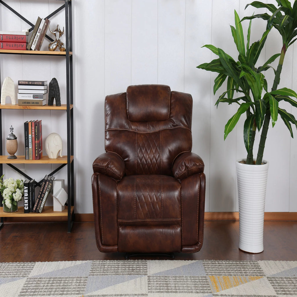 Rich Brown Power Recliner D10104