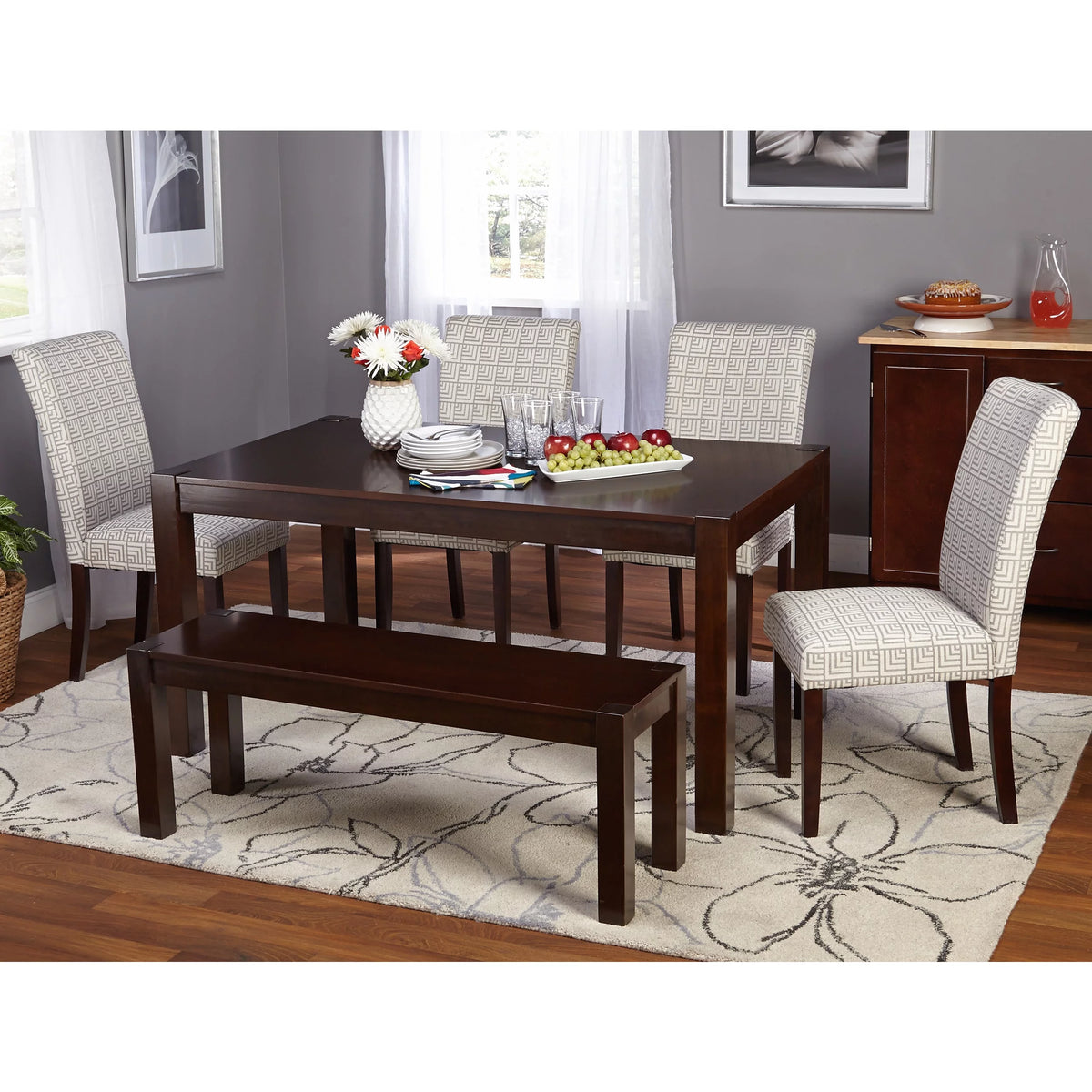 Espresso Wood Dining Bench T6791