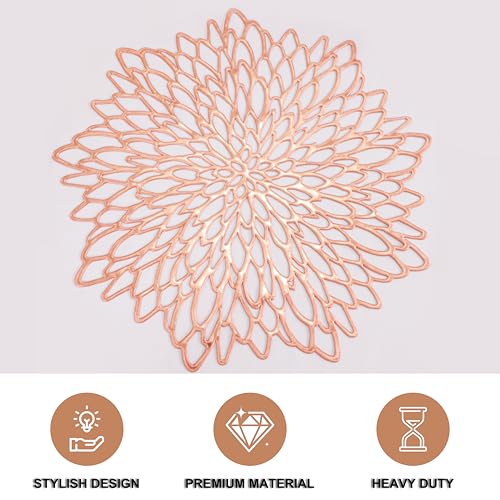 6 Pack Silver Metallic Glitter Vinyl Round Placemats V492