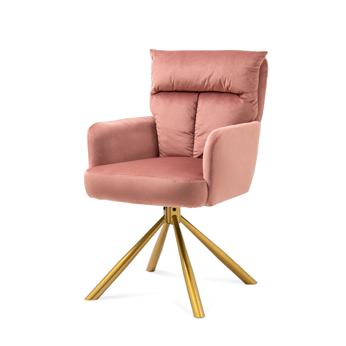 Pink Velvet High Back Swivel Accent Chair B543