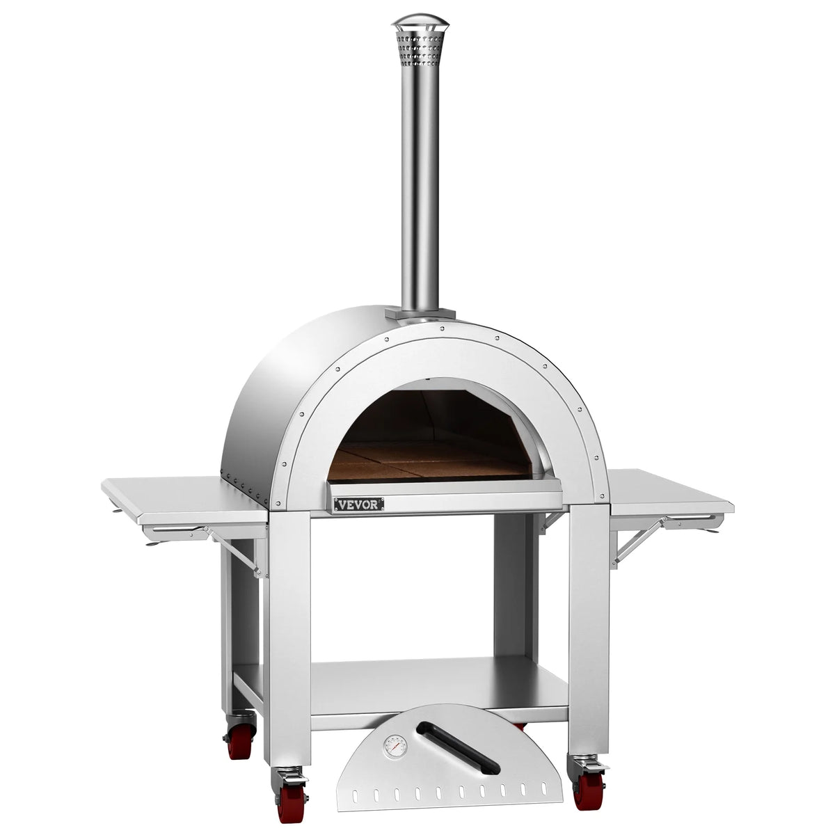 Wood Fired Outdoor Pizza Oven with Wheels O698462