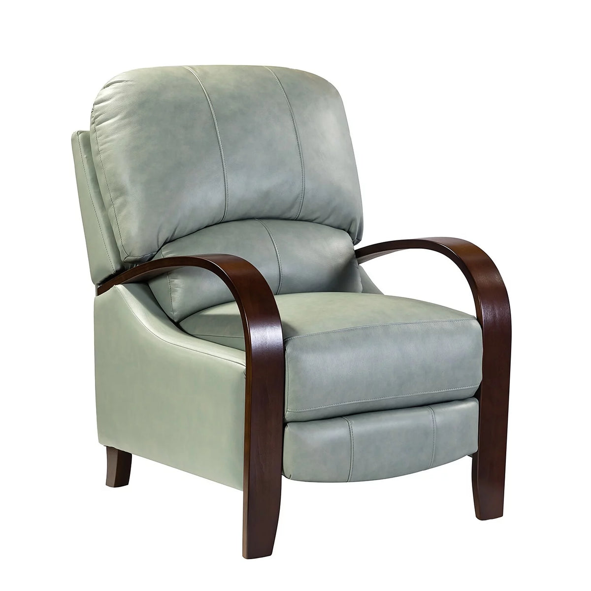 Grey Genuine Leather Manual Recliner L28493