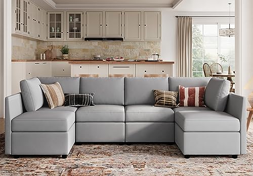 Dark Grey Modular Sectional Sofa with Storage J29523