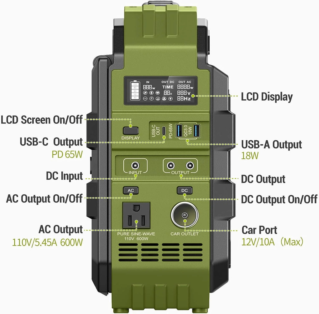 614.4Wh Portable Power Station with 30W Solar Panel O93001