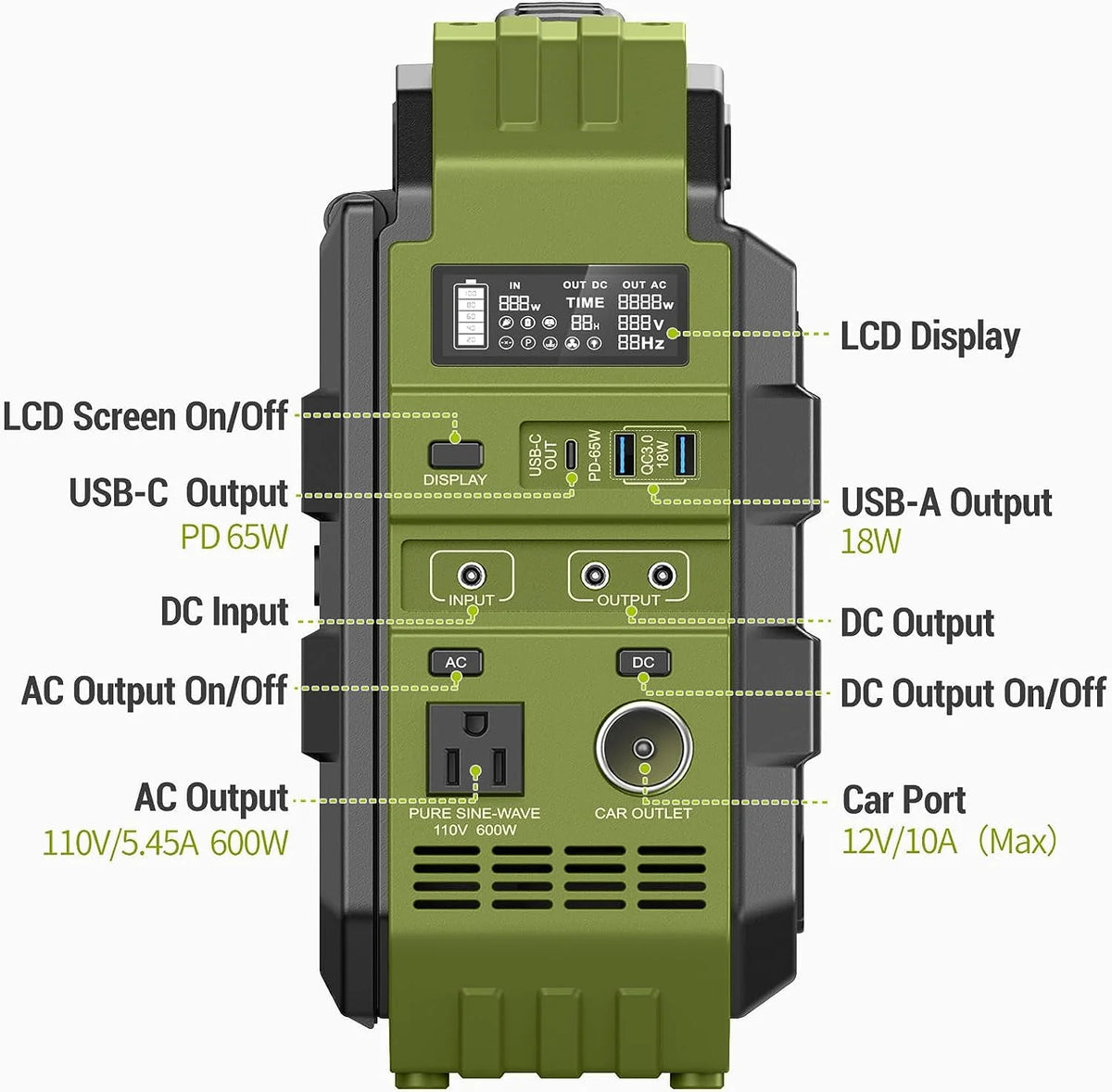 614.4Wh Portable Power Station with 30W Solar Panel O93001