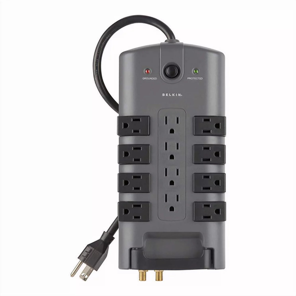 12-Outlet Surge Protector, Black, 8 Foot Cord F1147