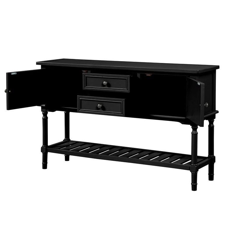 Modern Console Table with 2 Drawers, 2 Cabinets and 1 Shelf - Red U7603